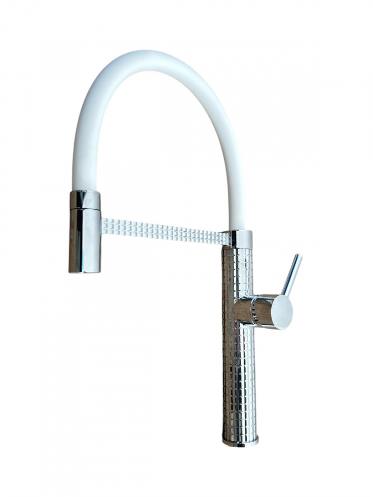 Baterie de bucatarie cromata, pipa flexibila, pivotanta 360°, H 47cm, 1500g, AVI-4870 [1]