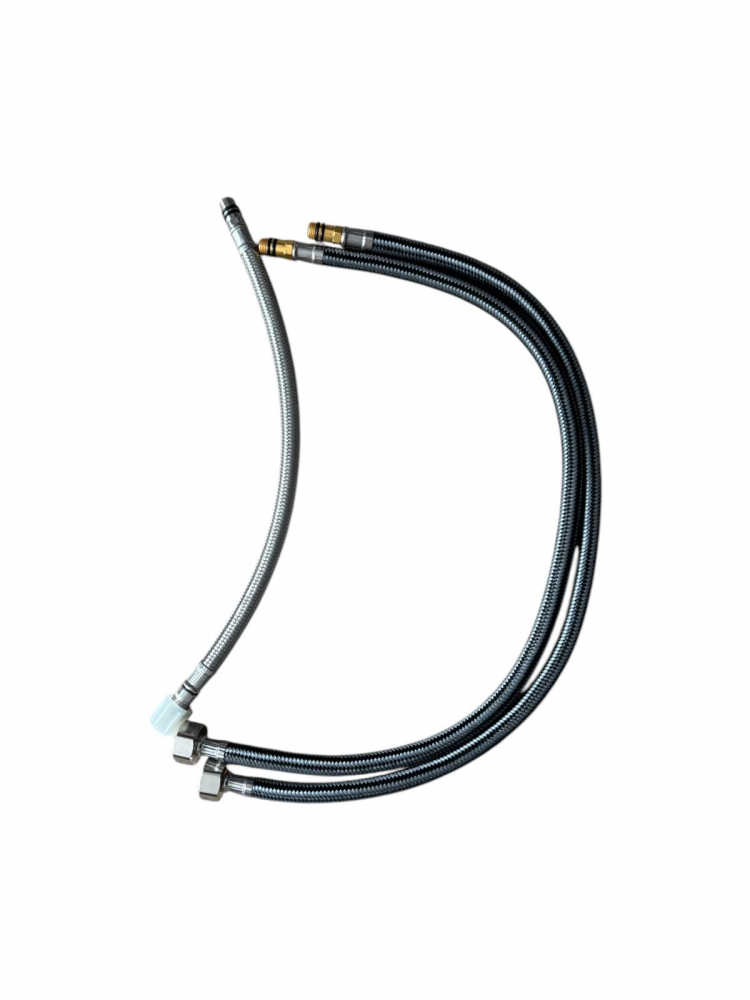 Baterie de bucatarie cu 3 cai, cu iesire pentru apa filtrata, pipa flexibila cu fixare magnetica, pivotanta 360°, H 50cm, 1900g, argintiu AVI-4840 [7]