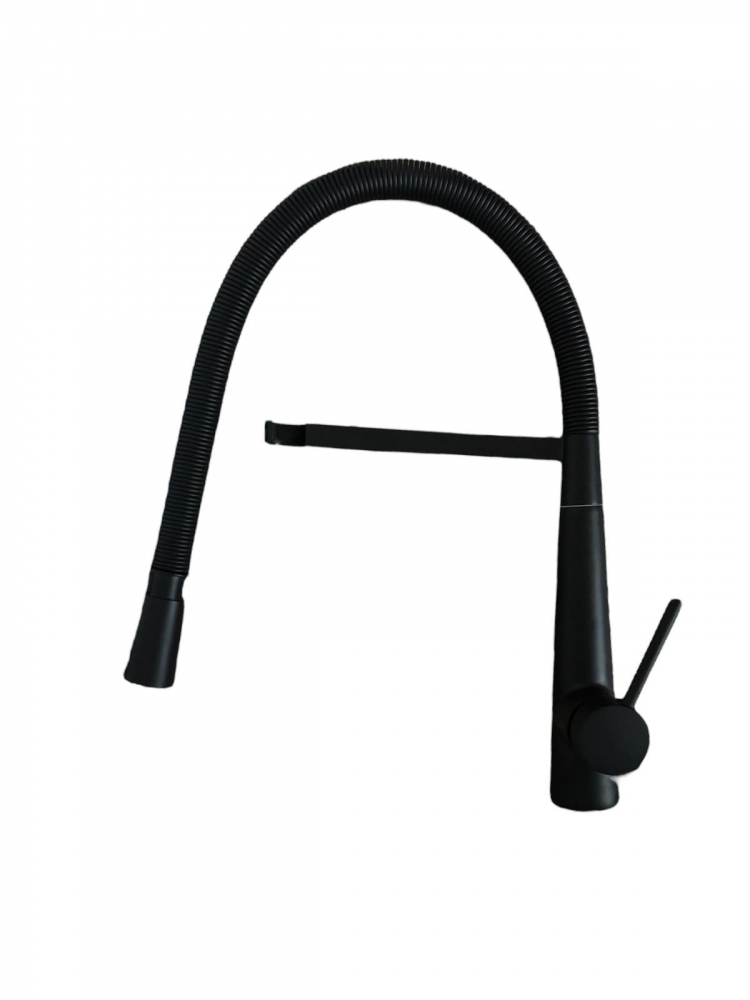 Baterie de bucatarie, pipa flexibila cu brat de sustinere, pivotanta 360°, H 48cm, 1500g, negru mat, AVI-4838 [3]