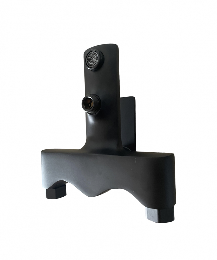 Baterie dus si cada negru mat cu cap si furtun, Italomix, montare pe perete TS-3681 [5]