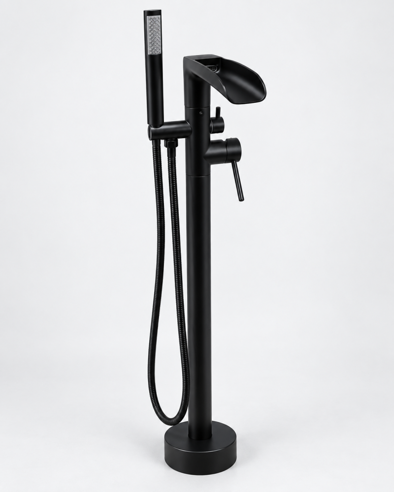 Baterie freestanding pentru baie, AVI®, H total 95 cm, țeavă Ø42 mm, metal, negru, AVI-5893 [4]