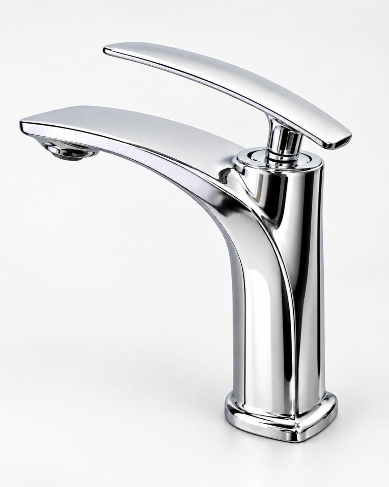 Baterie sanitară pentru baie, AVI®, cromată, H total 20 cm, H până la partea superioară a pipei 18 cm, AVI-5726 [2]