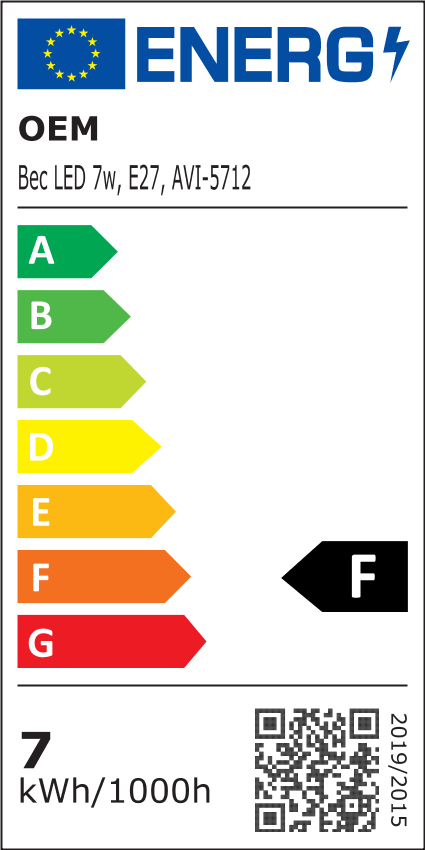 Bec LED E27, AVI®, 7W, lumină neutră 4000K, AVI-5712 [2]