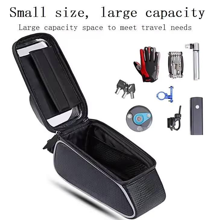 Borseta pentru biciclete cu husa telefon 17.5 x 8.5 cm, touchscreen sensitive, impermeabila, banda reflectorizanta, AVI-4331 [4]