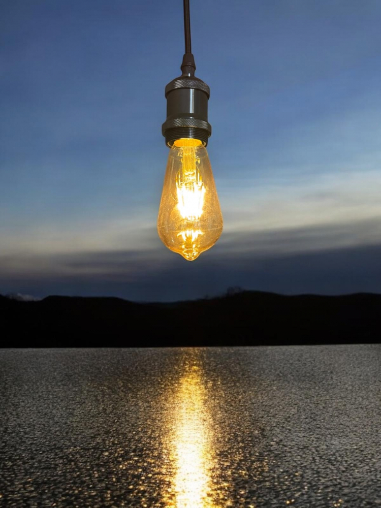 Cablu pendul cu dulie decorativa, suport metalic tavan, reglabil pe inaltime, E27, bec 4431 inclus, negru, AVI-4821 [2]