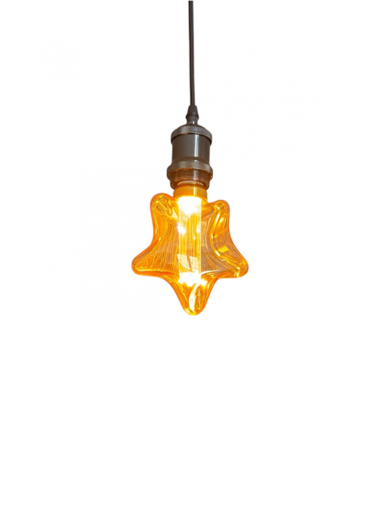 Cablu pendul cu dulie decorativa, suport metalic tavan, reglabil pe inaltime, E27, bec 4825 inclus, negru, AVI-4821 [2]