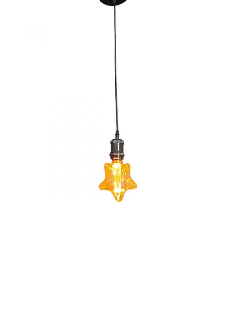 Cablu pendul cu dulie decorativa, suport metalic tavan, reglabil pe inaltime, E27, bec 4825 inclus, negru, AVI-4821 [4]