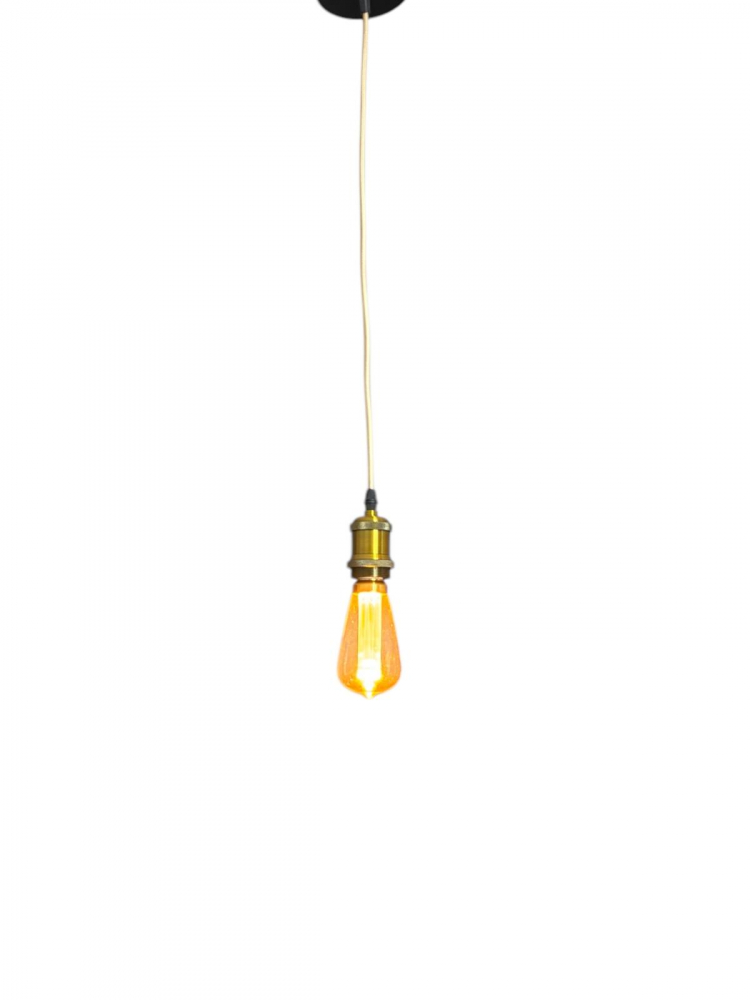 Cablu pendul cu dulie decorativa, suport metalic tavan, reglabil pe inaltime, E27, bec decorativ 4824 inclus, auriu, AVI-4822 [5]