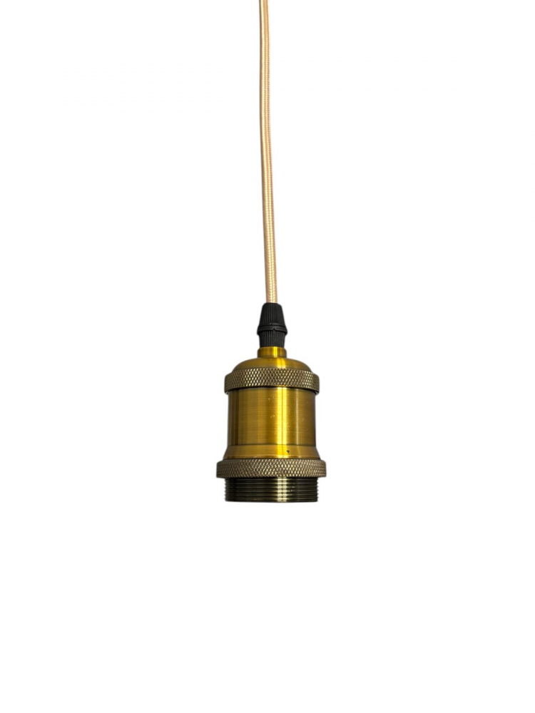 Cablu pendul cu dulie decorativa, suport metalic tavan, reglabil pe inaltime, E27, bec decorativ 4824 inclus, auriu, AVI-4822 [7]