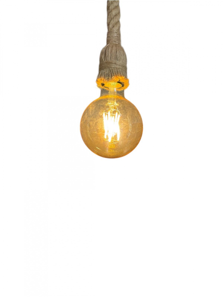 Cablu pendul cu franghie iuta 90 cm, aspect retro, cu soclu E27, suport metalic tavan, bec 4808 inclus, AVI-4819 [1]