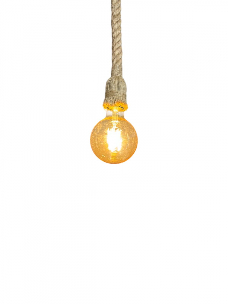 Cablu pendul cu franghie iuta 90 cm, aspect retro, cu soclu E27, suport metalic tavan, bec 4808 inclus, AVI-4819 [2]