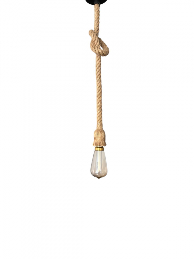 Cablu pendul cu franghie iuta 90 cm, aspect retro, cu soclu E27, suport metalic tavan, bec 4824 inclus, AVI-4819 [7]