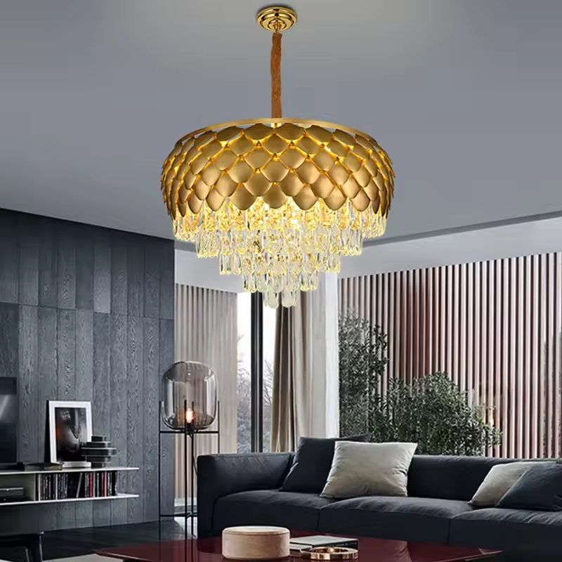 Candelabru auriu, Ø 50cm, 7 x E14, schelet metalic, AVI-4374 [3]
