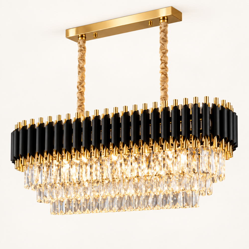 Candelabru cu cristale, AVI®, negru-auriu, 80 x 38 cm, 10 × E14, AVI-5520 [2]