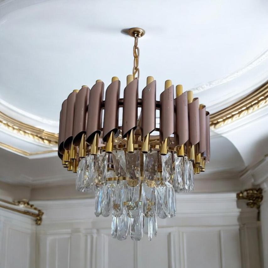 Lustra tip candelabru Ø30 cm, maro bronz - auriu, E14, AVI-4671 [2]