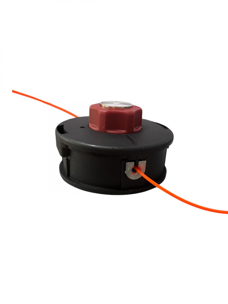 Cap motocoasă tambur Ø11 cm – filet M10 x 1.25 stânga, ranforsat cu metal, negru-visiniu, 335g, AVI-2509 [2]