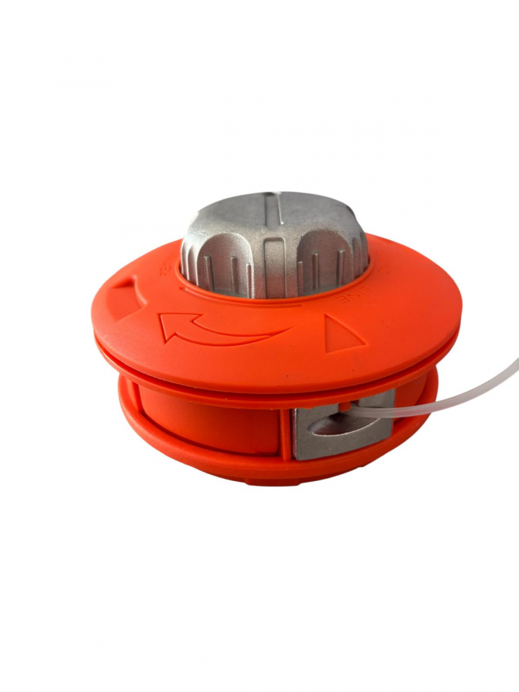 Cap motocoasă tambur universal Ø11.5 cm – prindere M10 x 1.25 stânga, portocaliu cu buton aluminiu, AVI-4777 [2]