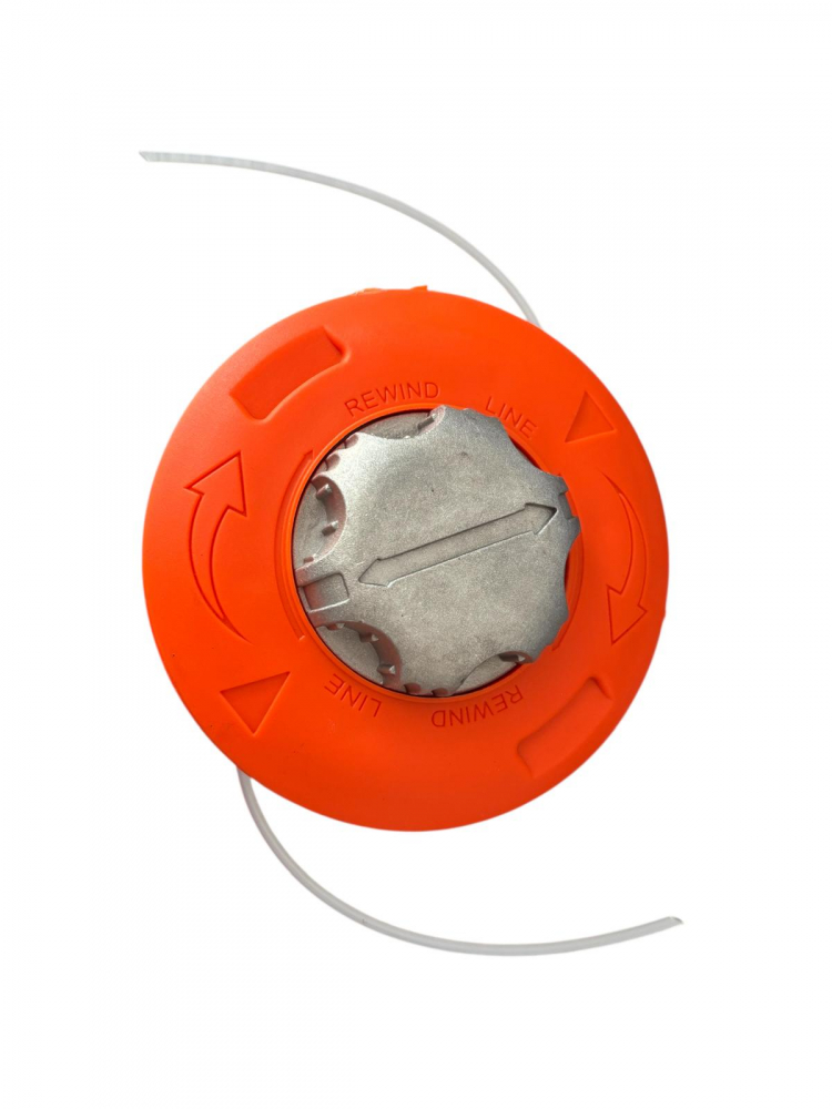 Cap motocoasă tambur universal Ø11.5 cm – prindere M10 x 1.25 stânga, portocaliu cu buton aluminiu, AVI-4777 [1]
