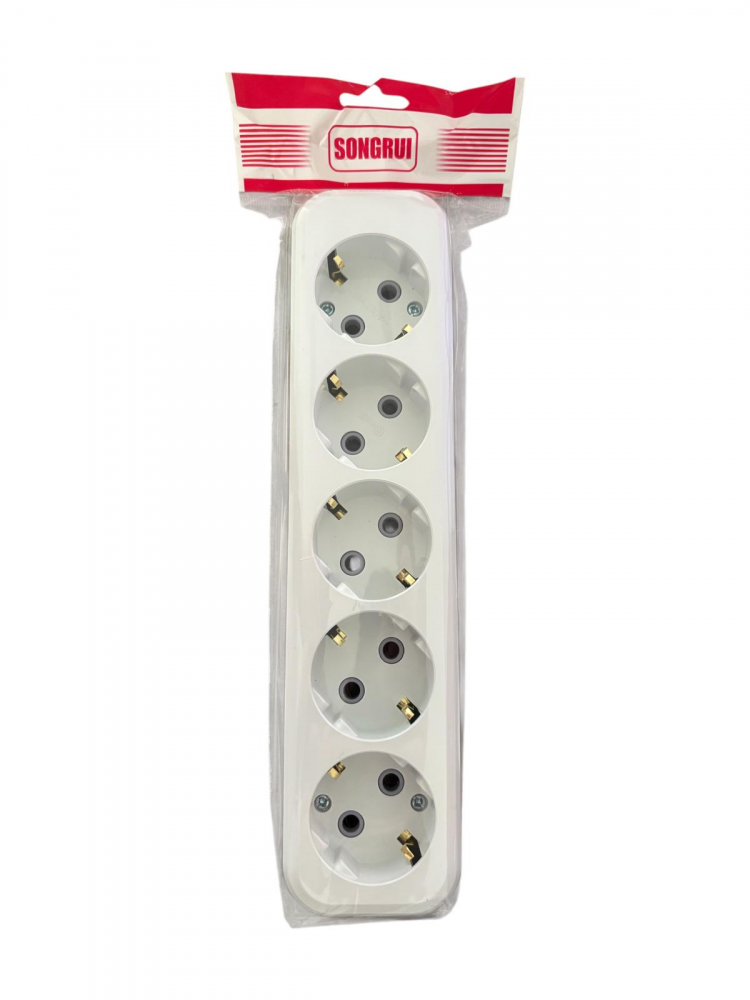 Cap prelungitor Songrui cu 5 prize, 2 poli cu impamantare, 16A, alb, AVI-4898 [3]