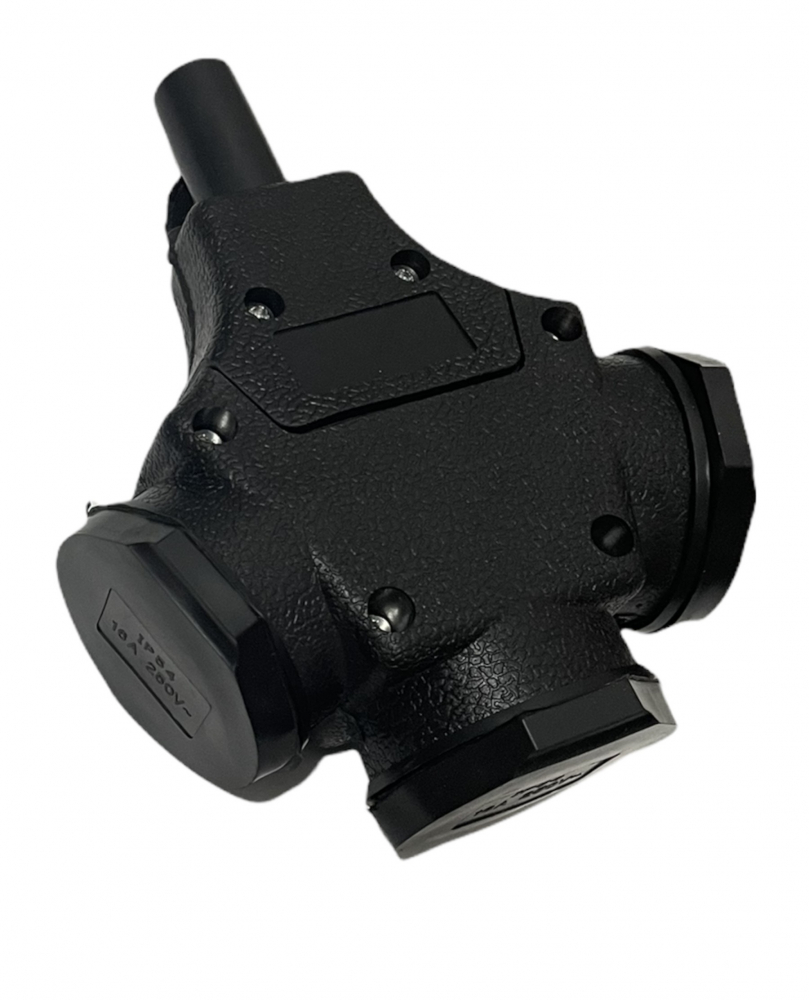 Cap prelungitor cauciucat cu protectie la umezeala cu 3 prize si capace IP54 TS-2004 [2]
