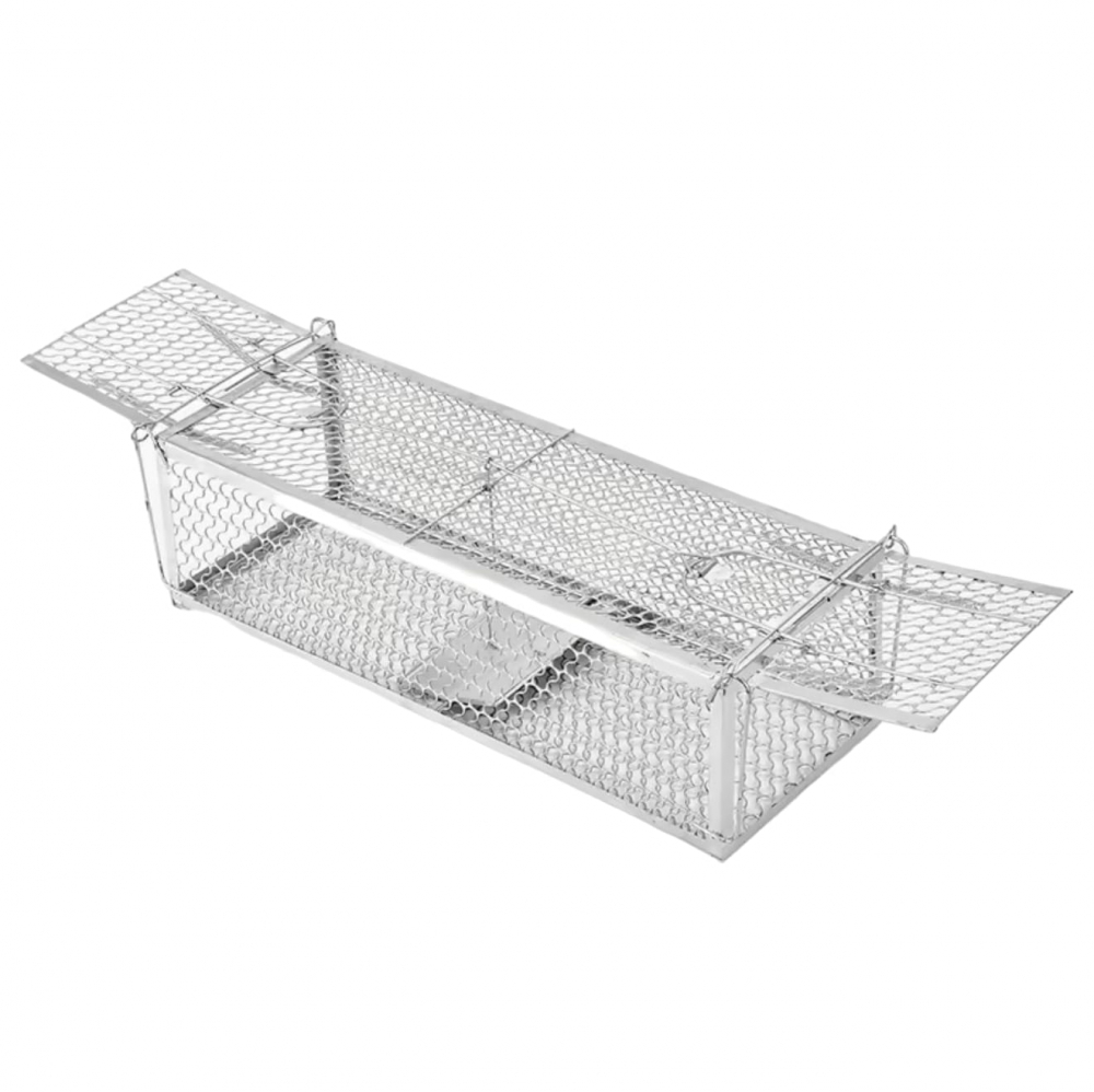 Capcana metalica tip cusca cu doua intrari pentru sobolani, soareci si alte rozatoare, animal friendly, 40 x 14.5 x 11.5 cm, AVI-4002 [2]