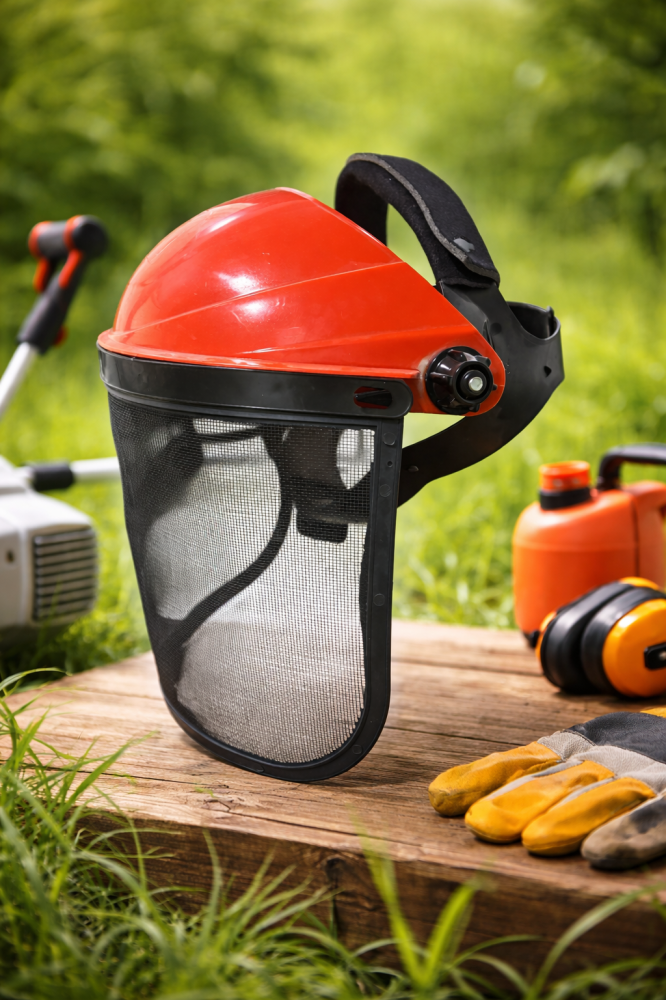 Cască mască protecție motocoasă, AVI®, vizieră plasă metalică, fixare reglabilă, AVI-3982 [2]