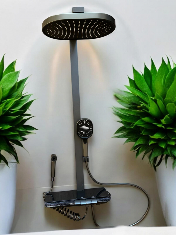 Coloana de dus completa, panou de comanda mare - 42cm, autonoma, joc de lumini, afisare temperatura apa, nu necesita conectarea la o sursa de energie, AVI-4833 [7]