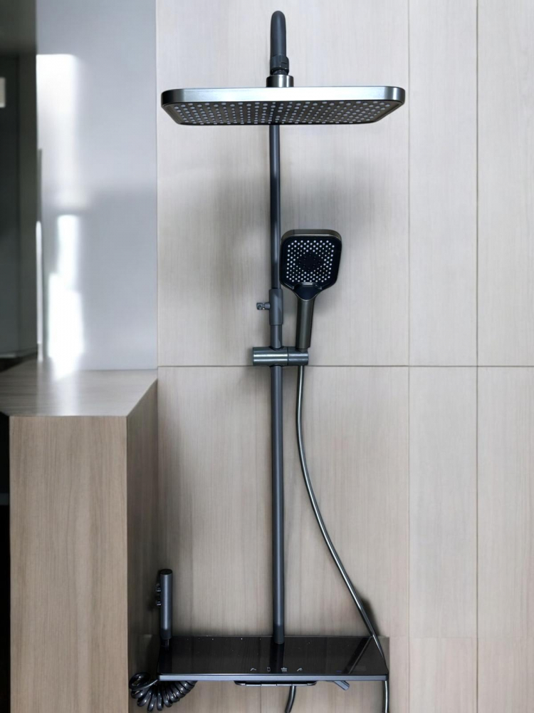 Coloana de dus completa, panou de comanda mare - 46cm, autonoma, joc de lumini Night Stars, afisare temperatura apa, nu necesita conectarea la o sursa de energie, AVI-4831 [6]