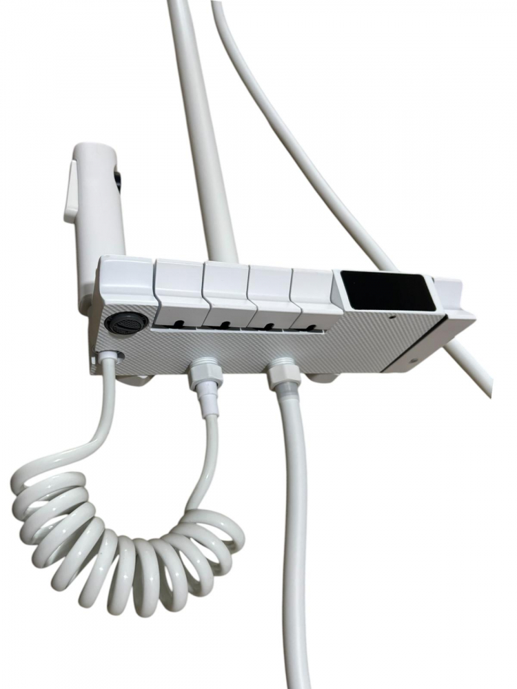 Coloana de dus premium completa, panou de comanda alb metal 2 kg, 25.20 cm, autonoma, banda LED si afisare temperatura apa, nu necesita conectarea la o sursa de energie, tevi metal, alb AVI-4844 [7]