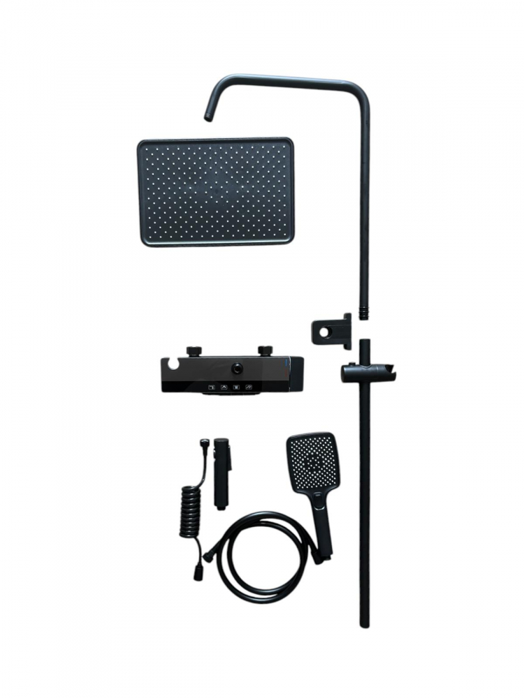 Coloana de dus premium completa, panou de comanda metal 1.55 kg, 29.5 cm, autonoma, banda LED si afisare temperatura apa, nu necesita conectarea la o sursa de energie, tevi metal, AVI-4846 [8]