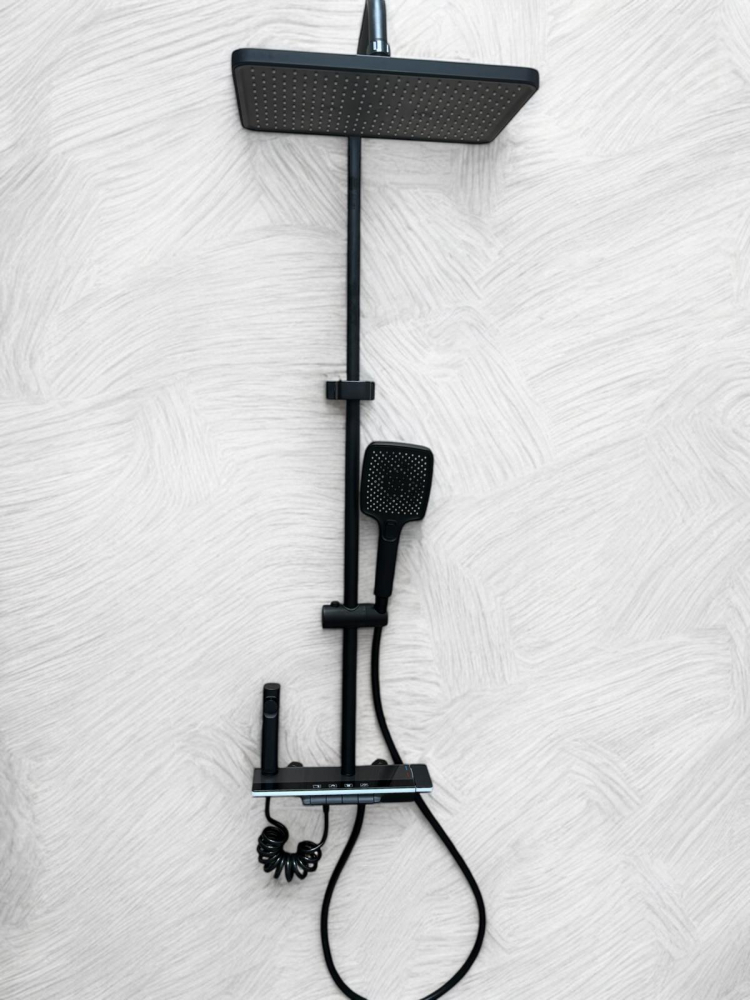 Coloana de dus premium completa, panou de comanda metal 1.55 kg, 29.5 cm, autonoma, banda LED si afisare temperatura apa, nu necesita conectarea la o sursa de energie, tevi metal, AVI-4846 [3]