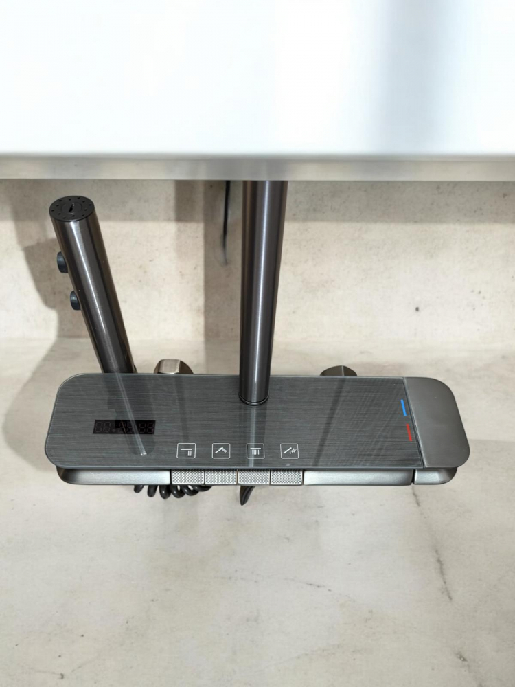 Coloana de dus premium completa, panou de comanda metal 2.1kg, 32 cm, autonoma, banda LED si afisare temperatura apa, nu necesita conectarea la o sursa de energie, tevi metal, AVI-4867 [6]