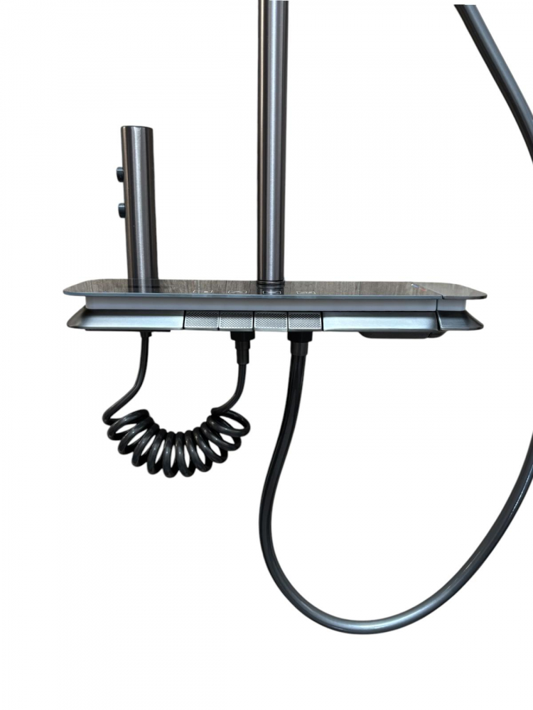 Coloana de dus premium completa, panou de comanda metal 2.1kg, 32 cm, autonoma, banda LED si afisare temperatura apa, nu necesita conectarea la o sursa de energie, tevi metal, AVI-4867 [8]