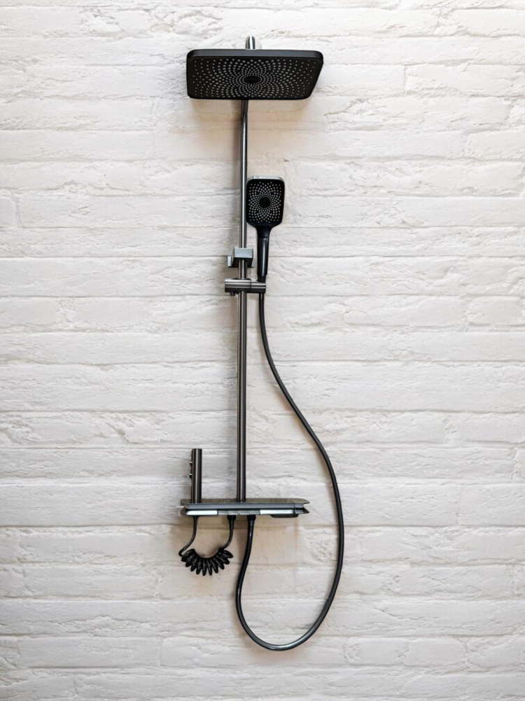 Coloana de dus premium completa, panou de comanda metal 2.1kg, 32 cm, autonoma, banda LED si afisare temperatura apa, nu necesita conectarea la o sursa de energie, tevi metal, AVI-4867 [3]