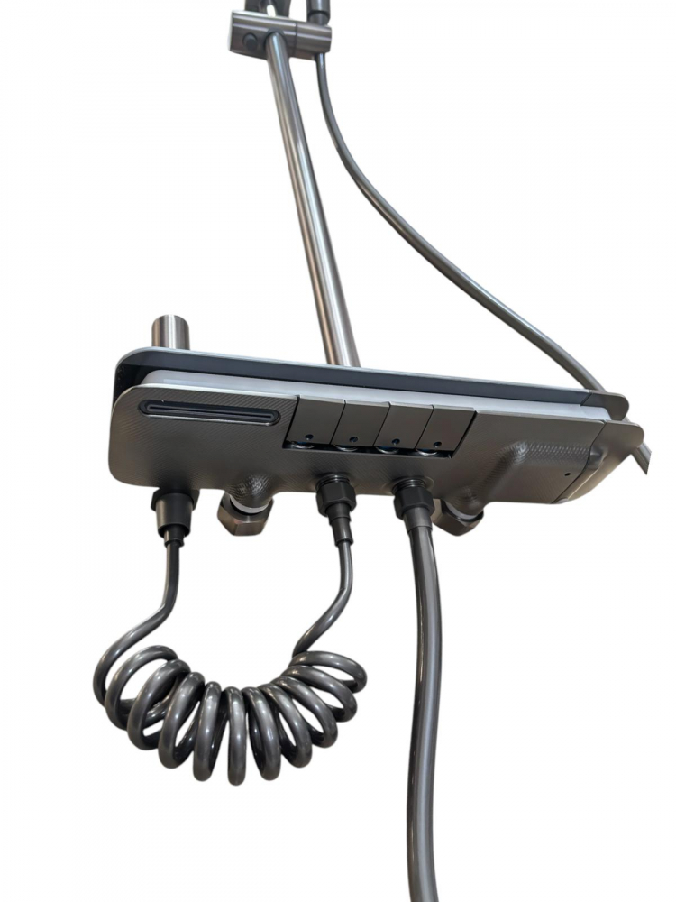 Coloana de dus premium completa, panou de comanda metal 2.1kg, 32 cm, autonoma, banda LED si afisare temperatura apa, nu necesita conectarea la o sursa de energie, tevi metal, AVI-4867 [9]