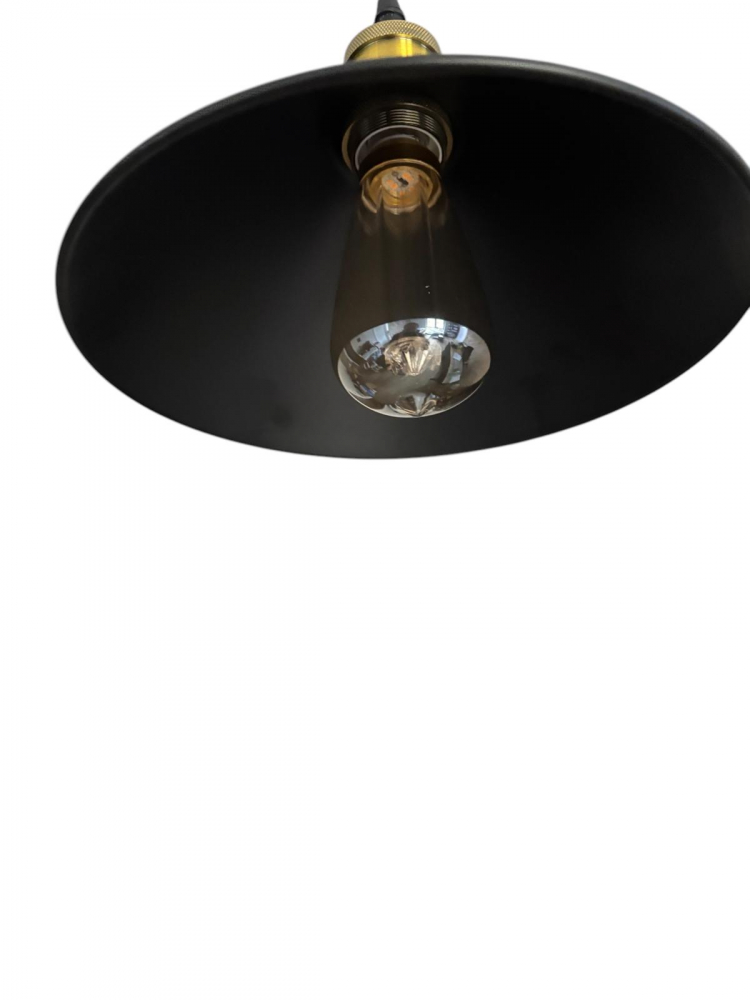 Corp de iluminat E27 tip pendul corp metalic conic cu Ø 16 cm, bec 4824 inclus, negru, AVI-4809 [6]