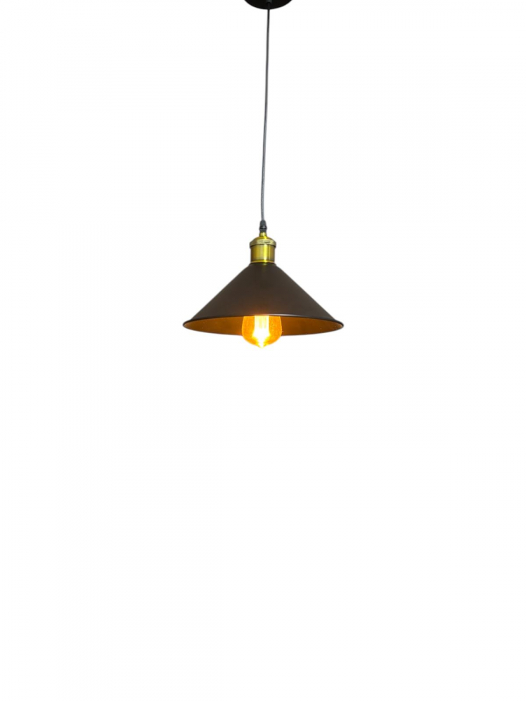Corp de iluminat E27 tip pendul corp metalic conic cu Ø 16 cm, bec 4824 inclus, negru, AVI-4809 [5]