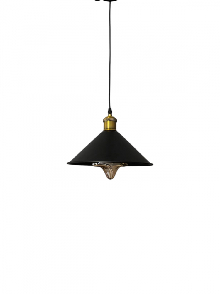 Corp de iluminat E27 tip pendul corp metalic conic cu Ø 16 cm, bec 4825 Star inclus, negru, AVI-4809 [7]