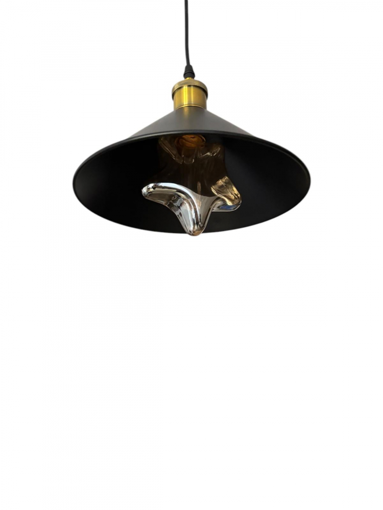 Corp de iluminat E27 tip pendul corp metalic conic cu Ø 16 cm, bec 4825 Star inclus, negru, AVI-4809 [6]