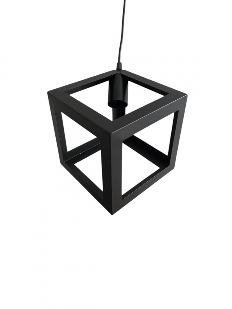 Corp de iluminat E27 tip pendul corp metalic cubic cu latura de 16 cm, bec neinclus, AVI-4810 [2]