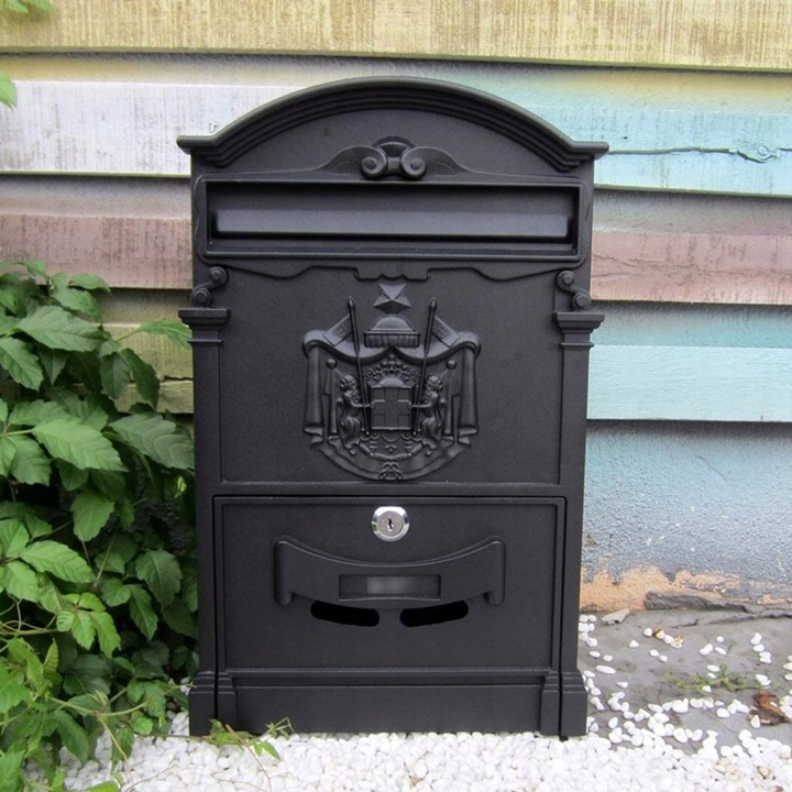 Cutie postala, antracit, otel, 25,5 x 9,5 x 41cm [4]
