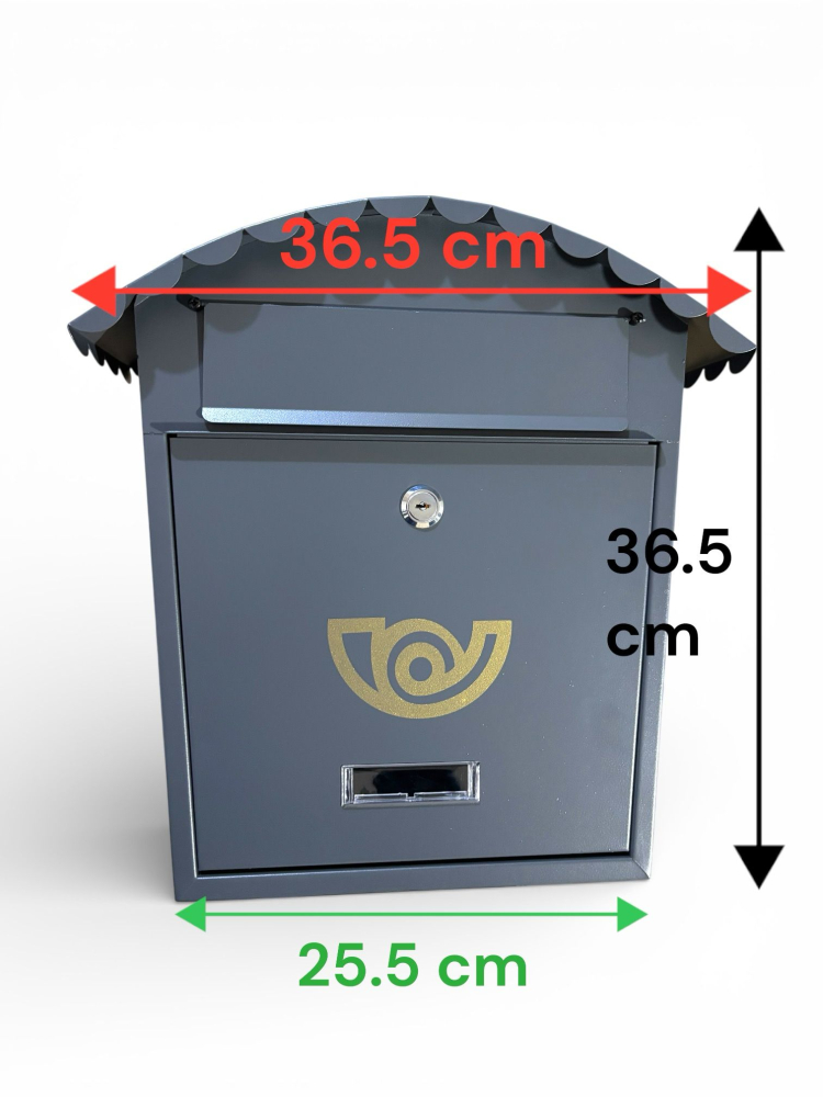 Cutie poștală, AVI®, 36.5 x 36.5 x 10.5 cm, gri, 2 kg, pentru exterior, AVI-5205 [2]