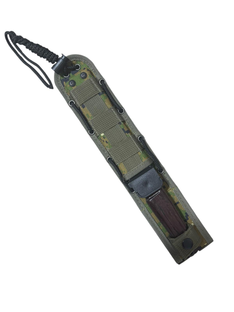 Cuțit AVI® de vânătoare și drumeție, tactic, full tang, lamă 15 cm, total 28 cm, grosime 5 mm, oțel D2, teacă tactică camuflaj inclusă, AVI-5112 [3]