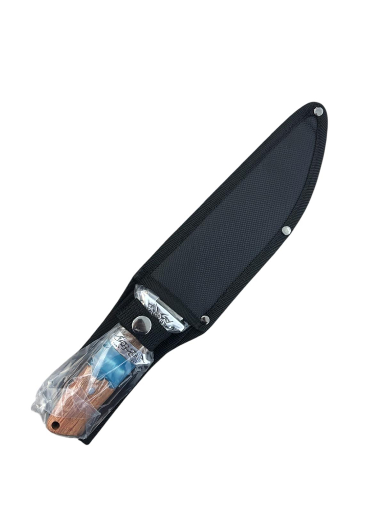 Cuțit de vânătoare AVI® outdoor, lamă 19 cm, lungime totală 32 cm, grosime lamă 4 mm, 265 g, mâner lemn cu inserție rășină epoxidică, teacă textilă, AVI-5166 [2]