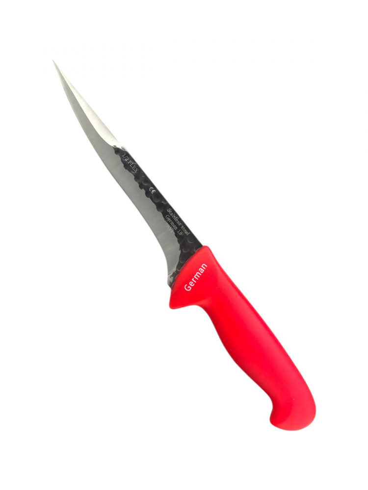 Cutit macelar pentru spintecat, dublu tais, lama 16.5cm, total 31cm, maner ergonomic rosu, AVI-3801 [1]