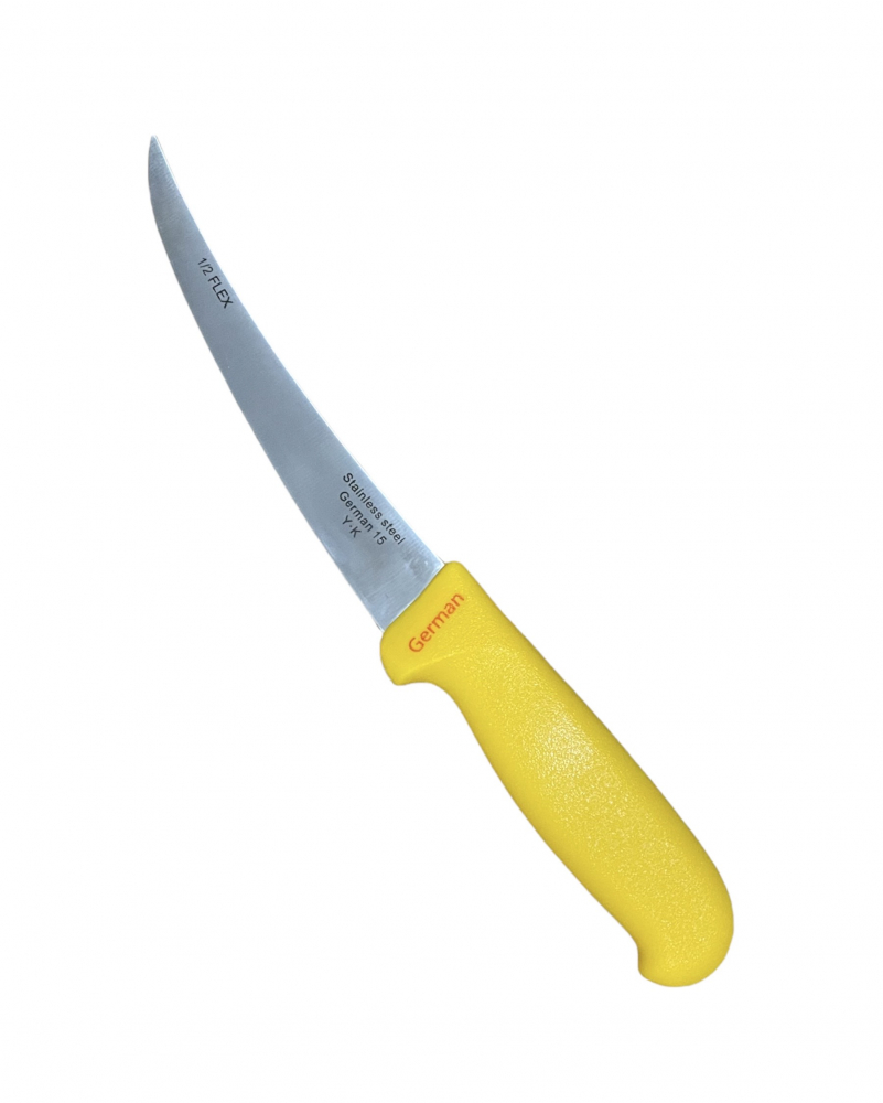 Cutit macelar pentru transat premium, lama curbata 15cm, TS-27722 galben [2]