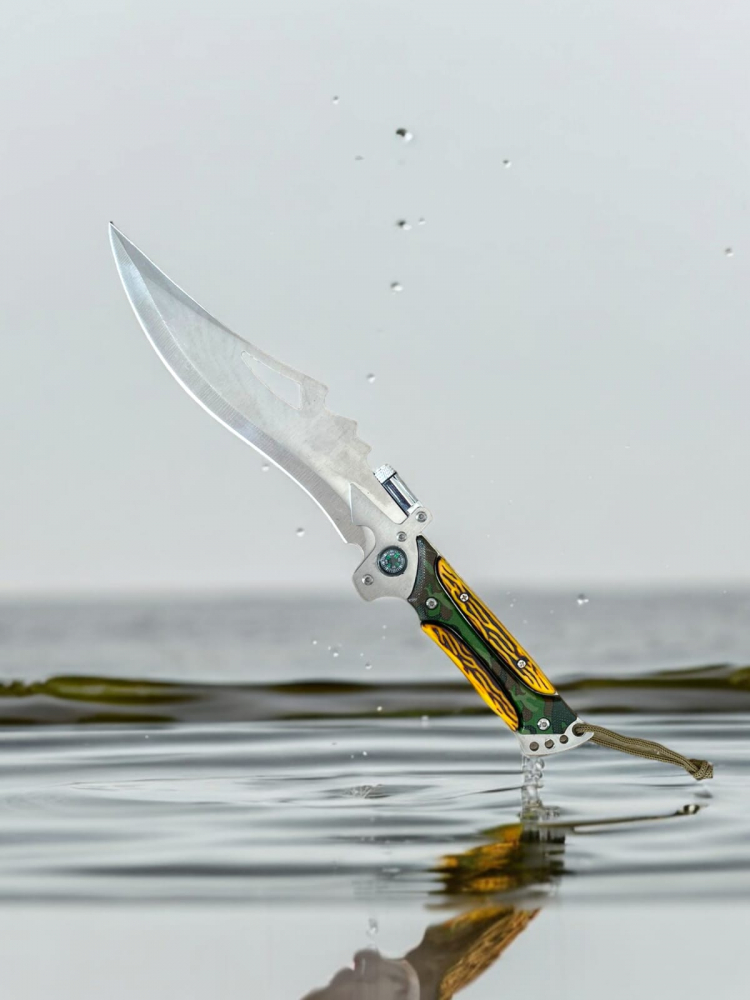 Cutit tactic full tang lama 18.5cm, premium, vanatoare si drumetie, cu busola si minilanterna, D67, AVI-4151 [3]
