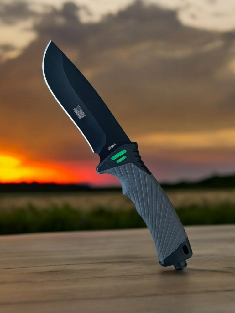 Cutit tactic lama 11cm, de supravietuire, teaca rigida cu accesoriu taiat centuri si cremene, 3658A, AVI-4163 [2]
