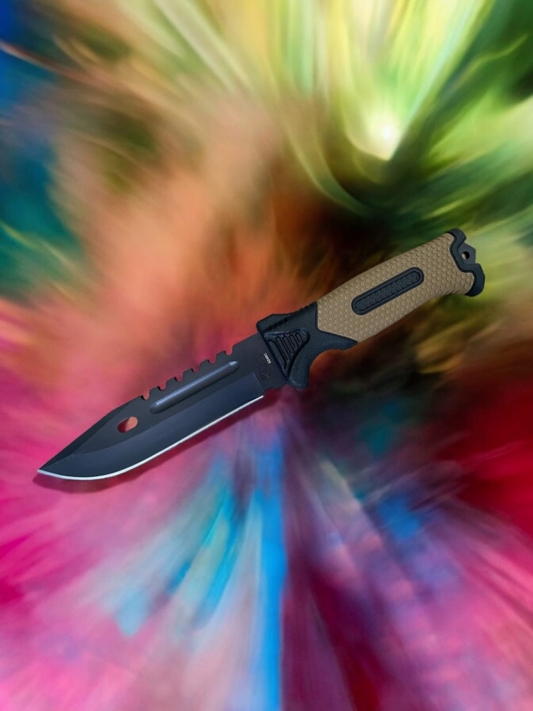 Cutit tactic lama 12.5 cm, de supravietuire, teaca cu cremene, AVI-4185 [2]