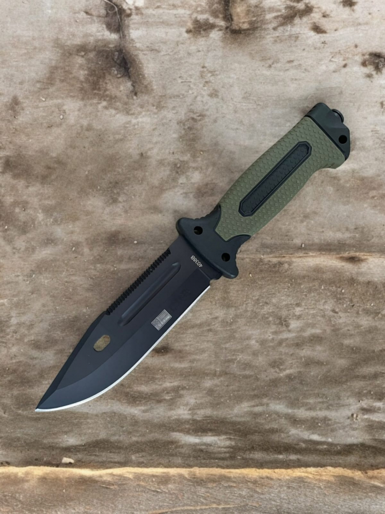 Cutit tactic lama 13cm, de supravietuire, teaca rigida cu busola si cremene, 4038B, AVI-4157 [2]